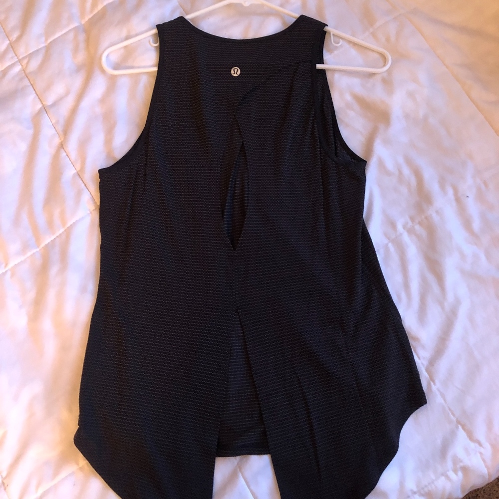 Lululemon Black Open Up Tie Back Tank size 4
